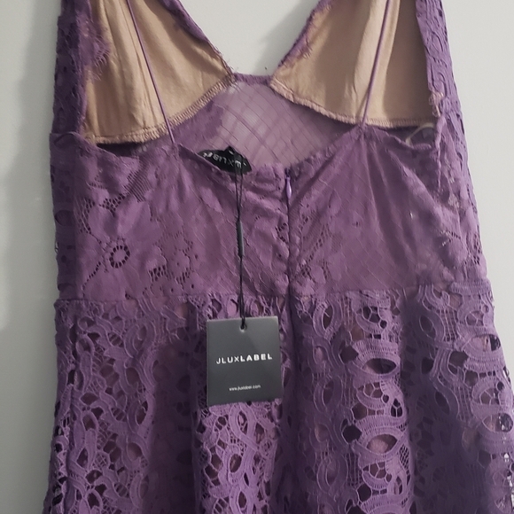 Jluxlabel purple lace tiered purple dress medium nwt - Picture 7 of 7